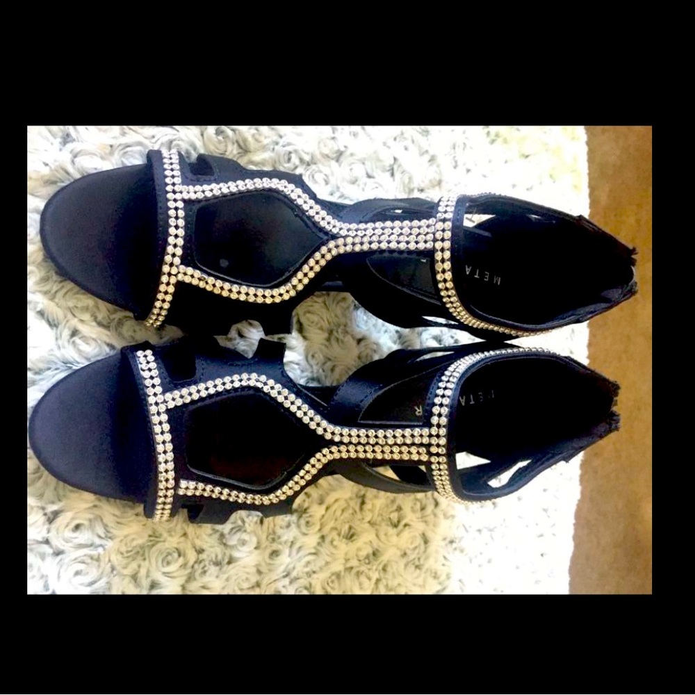 Dressy black bling shoes Never worn
